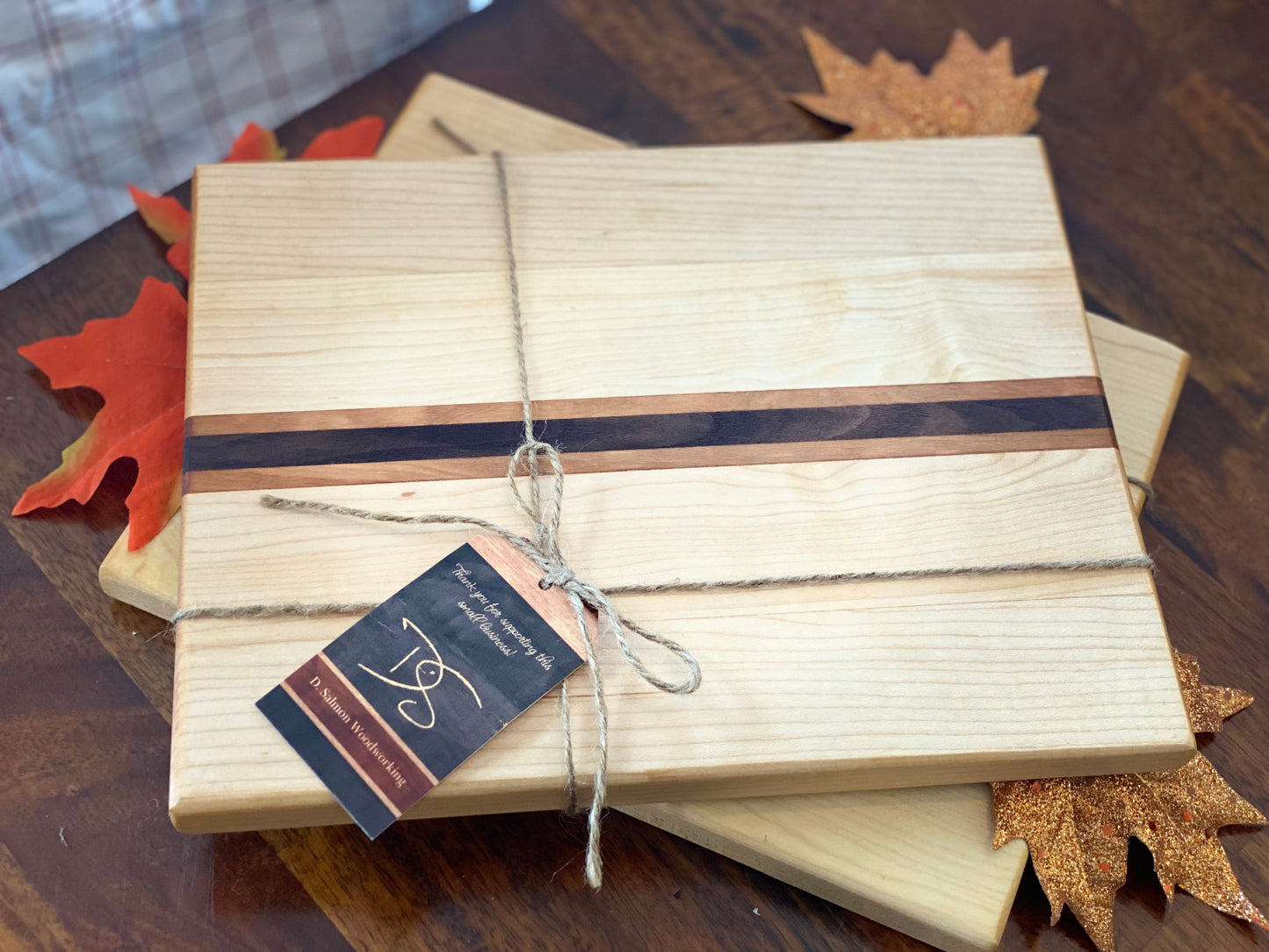 Classic Maple Cutting Board with Walnut & Cherry Inlay