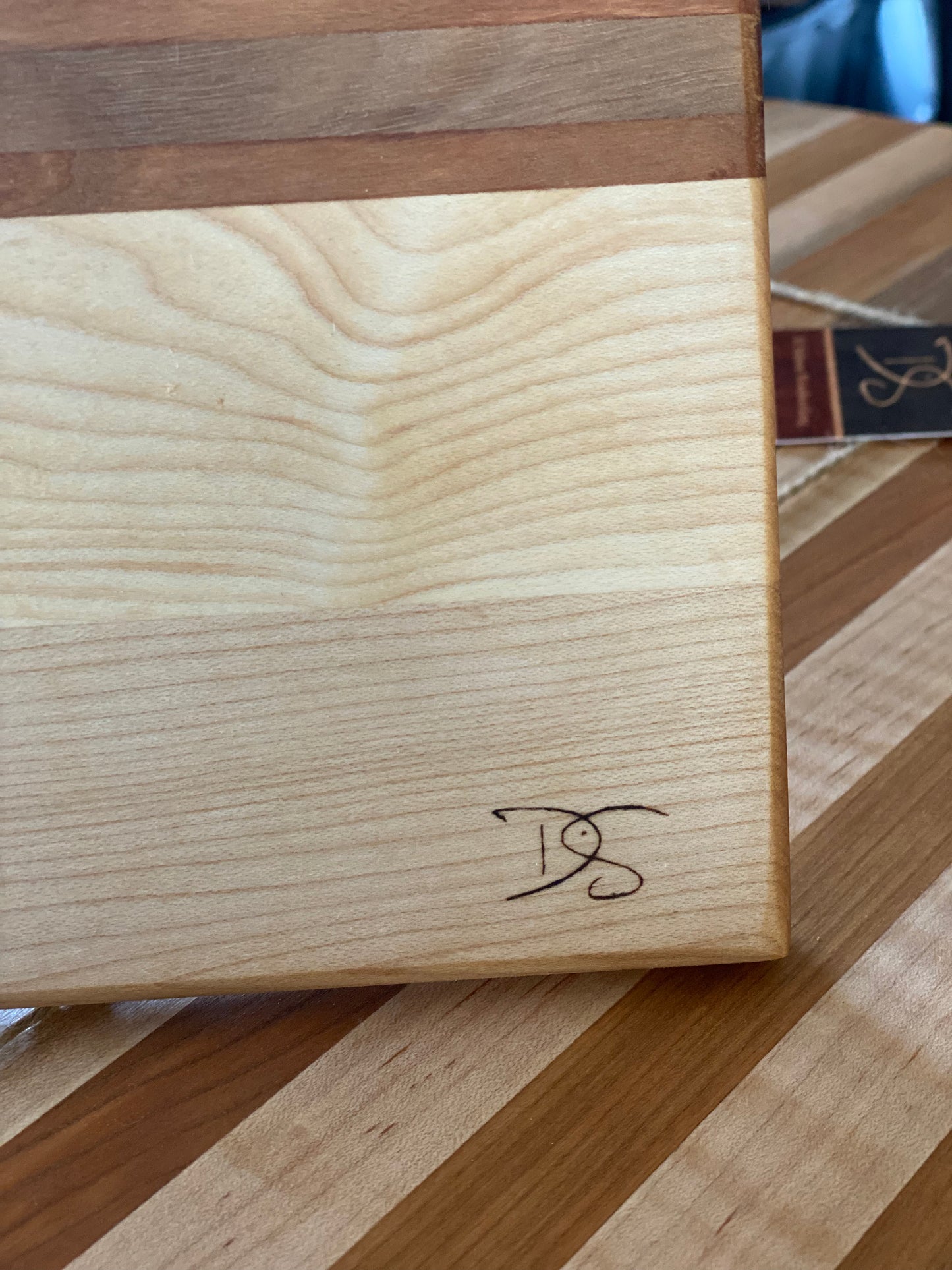 Classic Maple Cutting Board with Walnut & Cherry Inlay